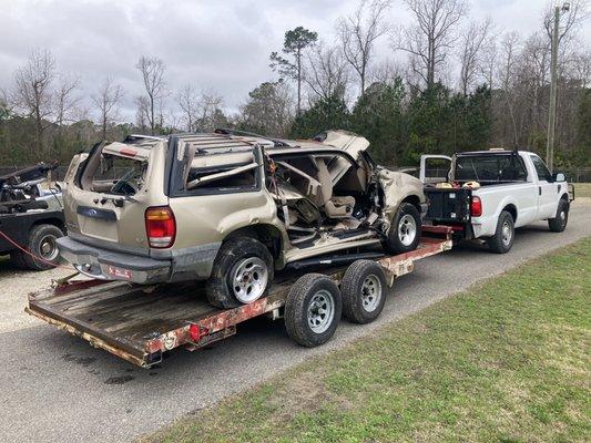 Vehicle donated to the local Fire Dept for training!  Ouch!