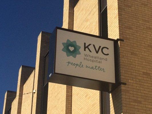 KVC Wheatland Hospital exterior sign