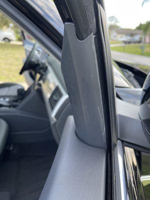 Damage to passenger side trim