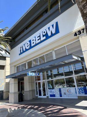 Five Below Store Front, Pacific Commons Shopping Center, Fremont, CA.