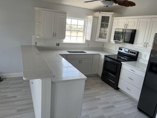 Brand new kitchen cabinets, and countertop installed