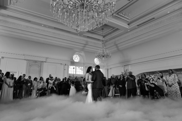 Bride and groom first dance