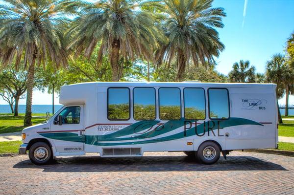 White Limo Bus