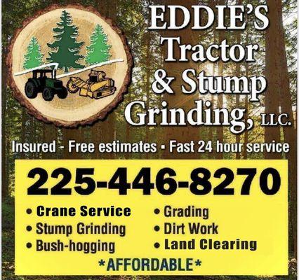 Eddie’s tractor and stump grinding