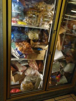 Freezer Is Unorganized but you could find dirt cheap restaurant quality bags of meat.