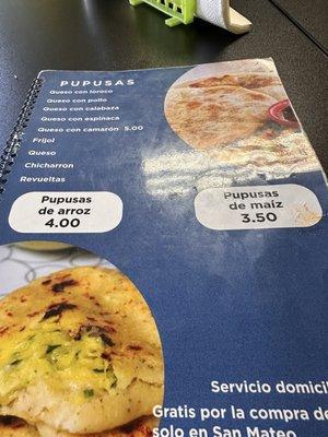 Da pupusa prices