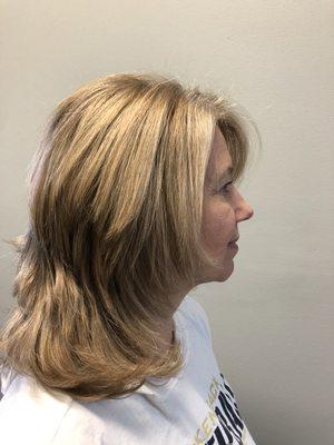 High-lift hi-lights done and layered cut by Debbie