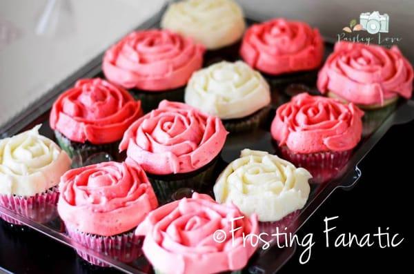 Rose cupcake assortment