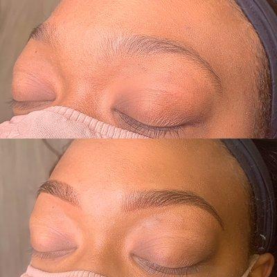 Brow wax and tint! Done with a Henna tint designed to last longer than basic tint.