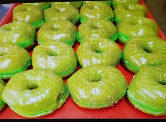 Good morning   I am asking people to place their orders early for our famous green donuts.  We burned through 30 DOZEN  LAST year.  
Thanks