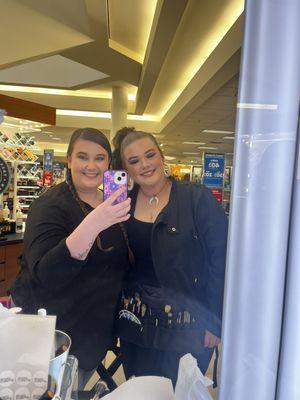 MAC Artist : Hannah with beautiful customer who received a Full Face Glam !!