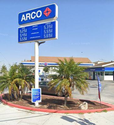 Front Sign of Arco Gasoline  station