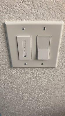 New switch added with a LED smart dimmer in a new box. Great work.