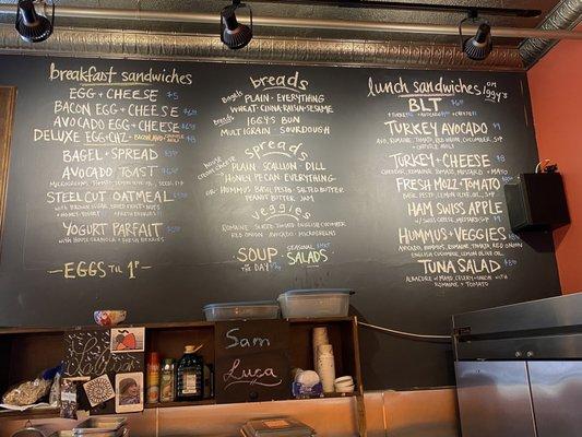 Updated menu with breakfast sandwiches! Well definitely be trying one of these next time.