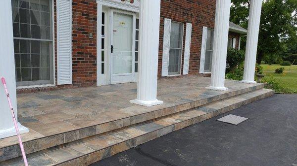 Beautiful Porcelain tile for the front porch.