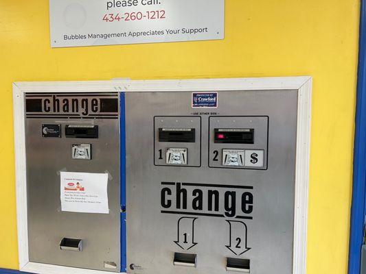 All 3 change machines out of service