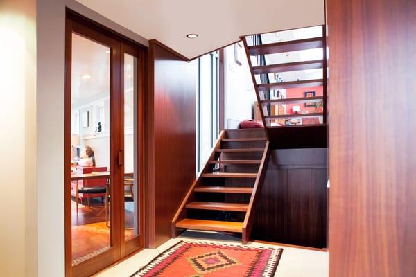 Mahogany glass door, Mahogany wall panel, Mahogany stairs