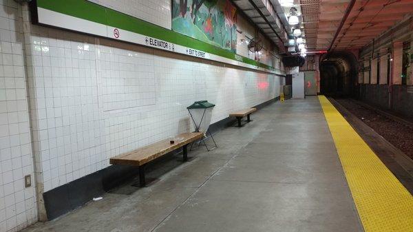 Outbound platform at Prudential MBTA Station