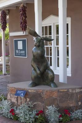 McLarry Fine Art entrance with sculpture by Tim Cherry