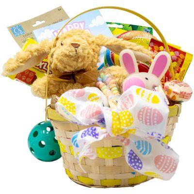 Yellow Polka Dot Prefilled Easter Baske