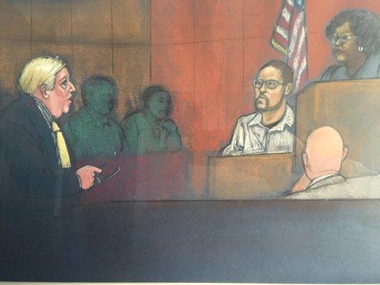 A courtroom sketch of Mr. Forman featured in the Brooklyn Daily Eagle.