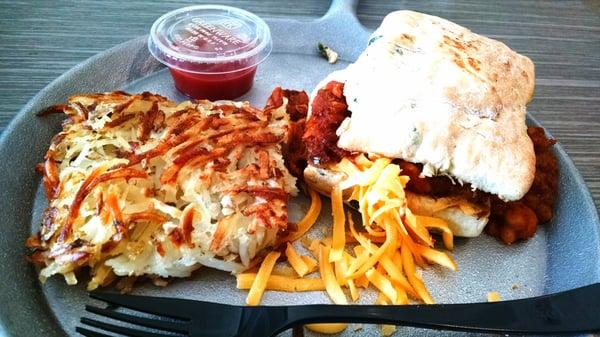 The Chili Biscuit w/ Hashbrowns ($4.15)