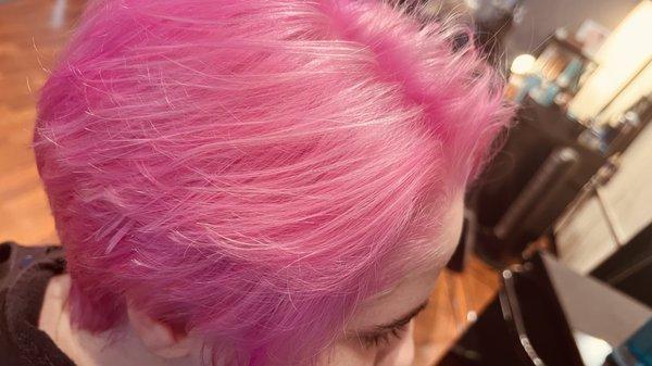 Pink hair done by Bob