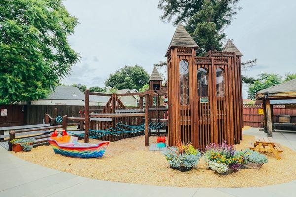 Our playground, affectionately deemed "Kids' Kingdom" by the parents and volunteers who built it in 1998, is a great source of pride