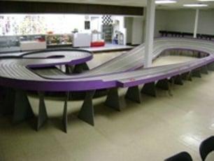 Our 8-lane 103' road course for the 1/24th slot cars