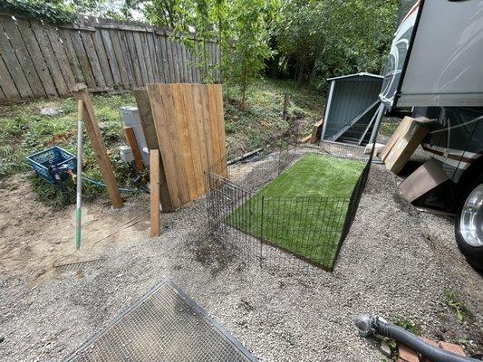 This was a Small Astroturf area for dogs. Able to install larger area of artificial grass.