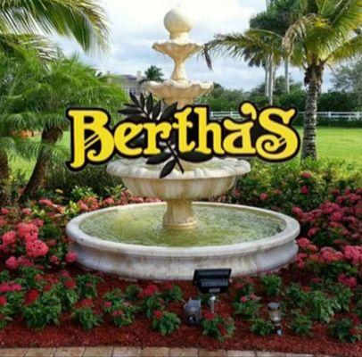 Bertha's Fountains Logo Four tier fountain with an eight foot border