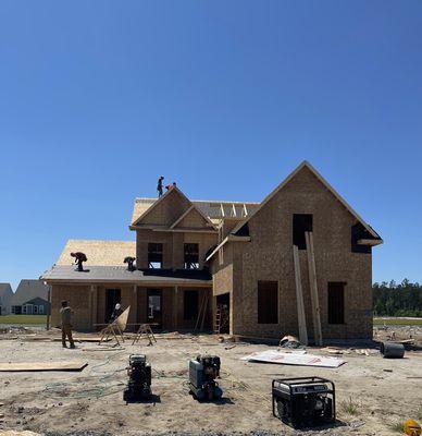 Completed home framing in Aiken, SC.