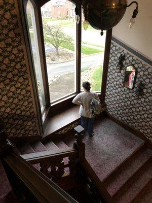 Staircase looking down. So much character in one photo