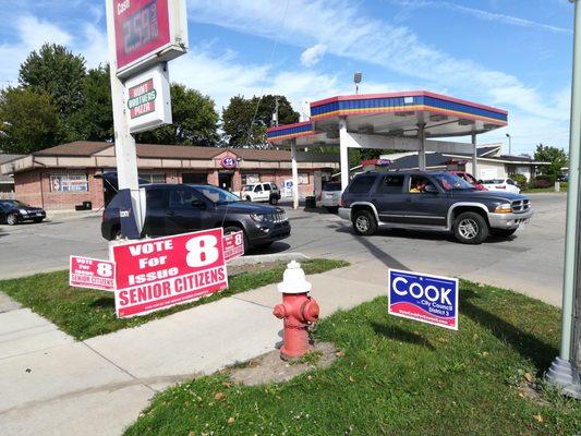 Thank you to S & G Convenient Store for allowing us to Display signs for Senior Tax Levy #8, and yard sign for Glen Cook out next Councilman