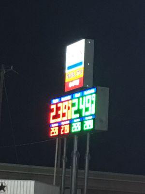 Sign says 2.39 on the sign- but is 2.79 at the pump