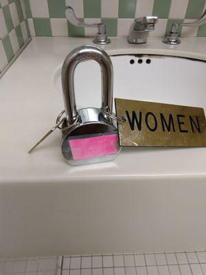 Women will not forget to return bathroom key