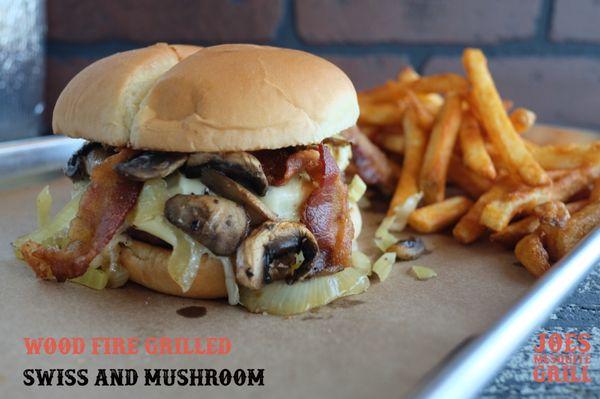 Mushroom Cheese Bacon Angus Burger