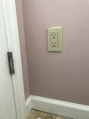 Electrical outlet installed