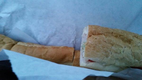 Two-foot turkey and cheese hoagie