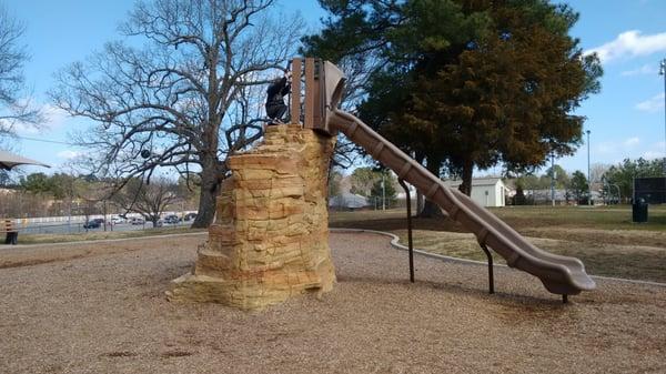 This slide is a riot. You can only climb up via these rocks, and the slide is a fun bumpy ride.