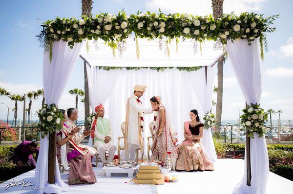 Our mandap florals and ceremony garlands