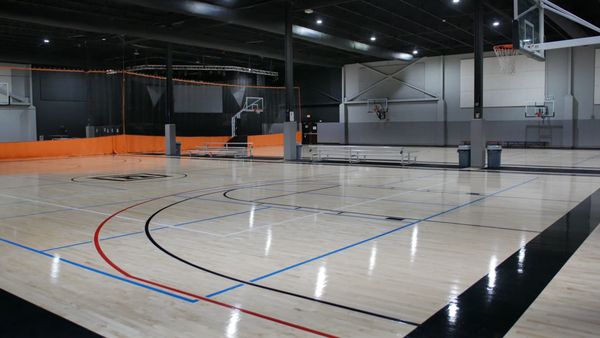 Courts. Newly redone. 2 full size courts and a half court. All with indoor posts for volleyball.