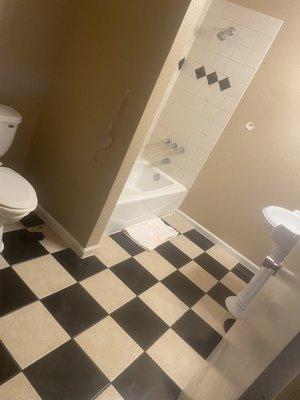 Bathroom in live in resident care unit