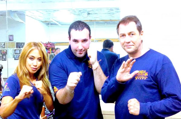 Myself at Magda Institute in Los Angeles with Sifu Cass Magda and his wife Guro Elanor Magda.