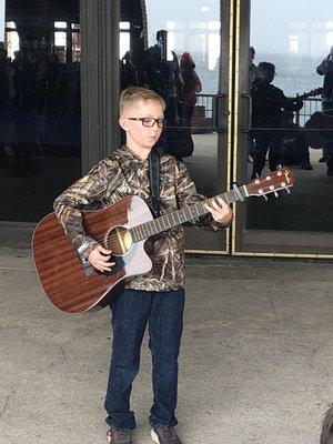 One of our future stars performing at Navy pier during our annual Chicago trip.