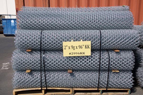 8 ft. chain link fence in stock (9 gauge galvanized 2" kk)