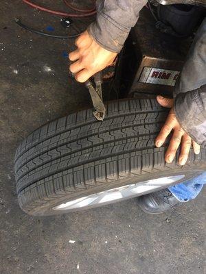 Thought I had a slow leak, but it was actually a nail in the tire!