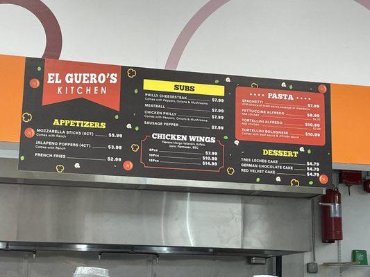 Updated Menu