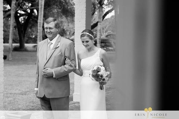 Bride and her father just before she walks down the aisle!