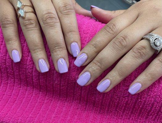 Lavendering Our Loud. Natural nails with dippowder&gel